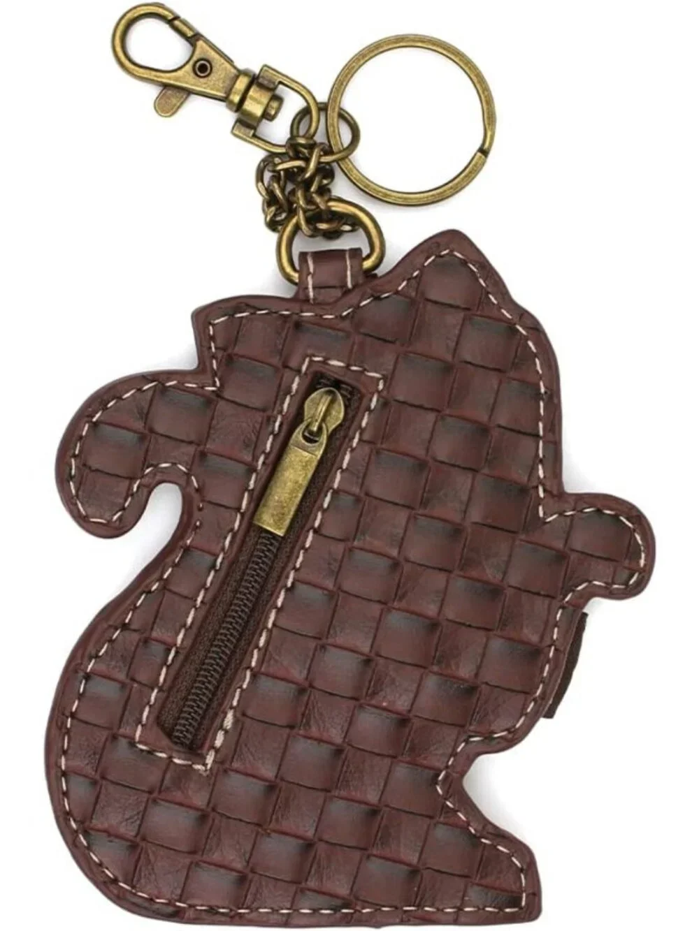 Cute Cat Key Fob & Coin Purse Accessory - Tabby Cat Design - Gray Color